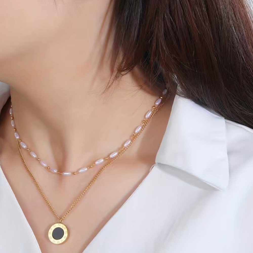 NEW // Gold & Pearl duo necklace